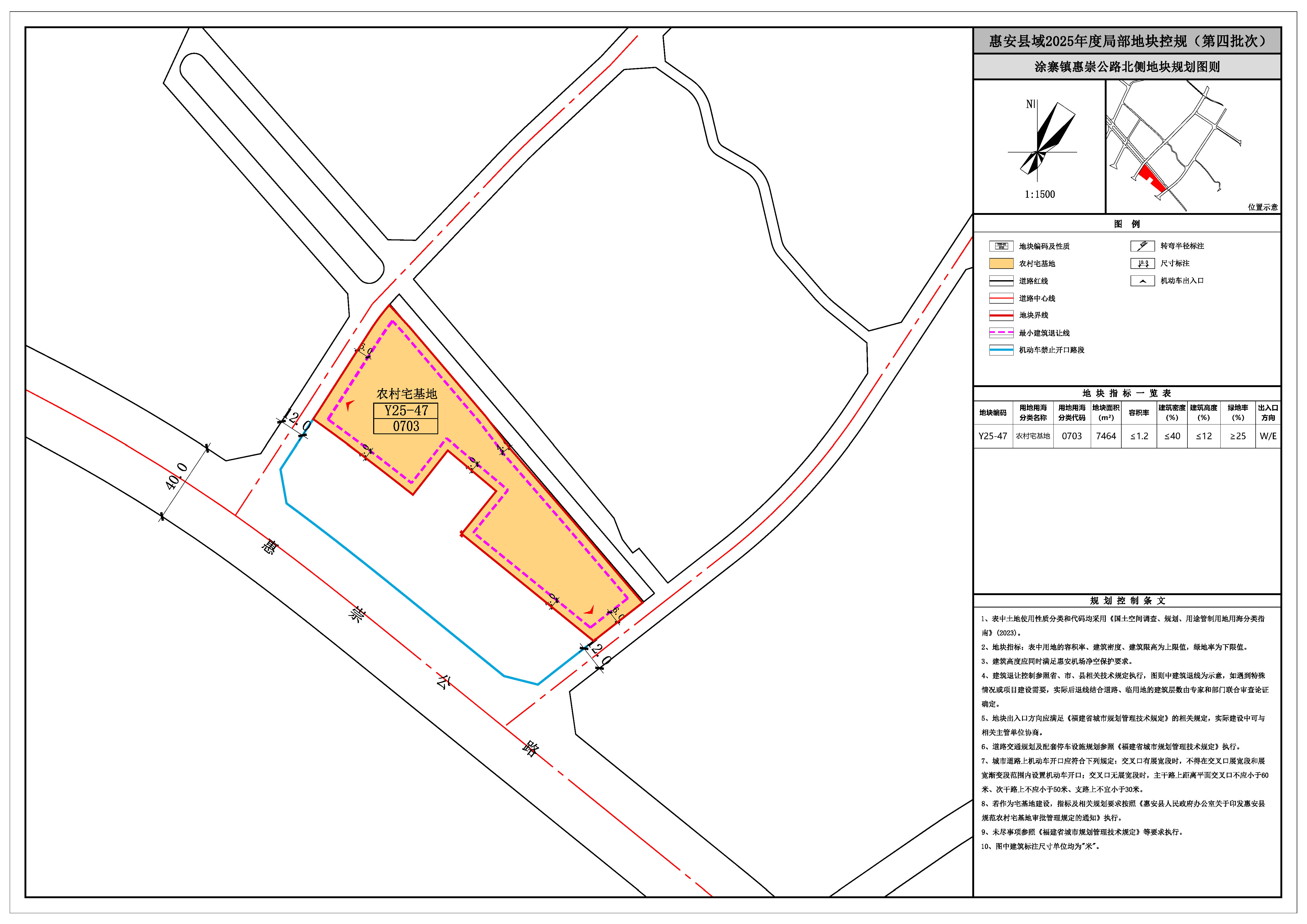 Y25-47 涂寨镇惠崇公路北侧地块规划图则